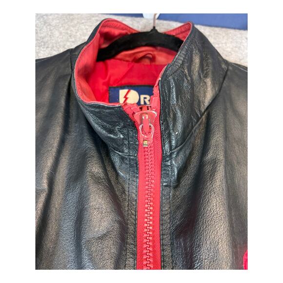 VTG 90s Wisconsin Badgers Pro Player Leather Jacket Mens M Red Bomber Collegiate - Picture 6 of 6